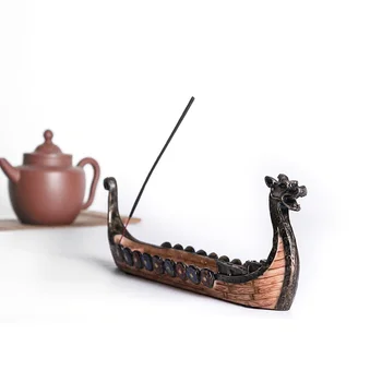 Decor Meserii Rășină Dragon Barca De Tămâie Stick Titularul Arzător Sculptat Sculptură Cădelniță Festival Acvariu Ornament Figurine