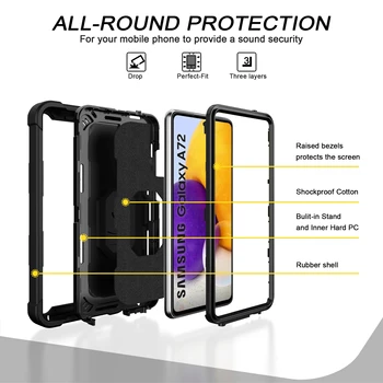 Rezistent la socuri Suport de Caz Pentru Samsung Galaxy A12 A32 A52 A72 5G A02S S20 FE 360 Corp Plin de Silicon de Protecție Capacul Barei de protecție
