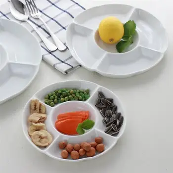 9 Inch 5-Compartimentul de Melamină de Depozitare a Alimentelor Tava de Fructe Uscate Snack Farfurie Aperitiv Platou de Servire pentru Bomboane, produse de Patiserie cu Nuci