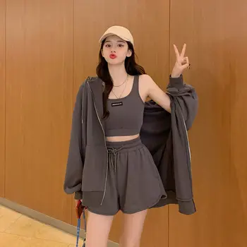 Olomm Fată Costum De Primavara Toamna Coreean 2021 Noi Ins Vesta Pierde Culoare Solidă Stil Sport Jacheta Femei Streetwear Haine Originale