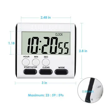 Portabil Magnetic Timer Digital de Bucatarie GRATAR de Gătit Conta în Jos Până Sport Studiu Tare Ceas Alarma Cu LCD de Mari dimensiuni, Instrumente de Bucatarie