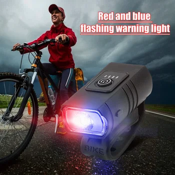 T6 LED Biciclete Lumina din Față Lanterna Albastru+Lumină Roșie de Avertizare, de Urgență, Banca de Alimentare Portabil Impermeabil Ciclism Elemente