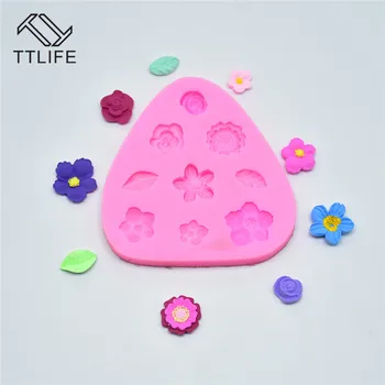 TTLIFE 3D Triunghi Floare de Colectare Mucegai Silicon Fondant Tort de Decorare DIY Instrumente de Ciocolata Săpun de Copt Matrite Bucătărie Gadget