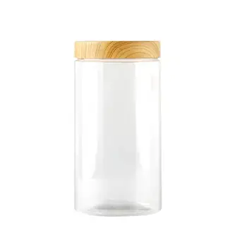 Lemn de Cereale Transparent Borcan Etanș de Bucătărie din material Plastic Proaspete-păstrarea de Stocare Borcan Condimente Cereale Umiditate-dovada de Nuci Biscuiti Borcan