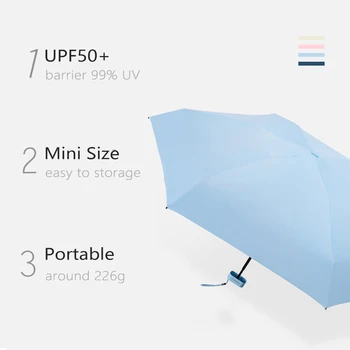 Drăguț Mini Umbrela de Ploaie Femei Protecție UV Portabil de Buzunar Umbrele de Soare Fetele Windproof Călătorie de Șase Umbrela Pliere Umbrela
