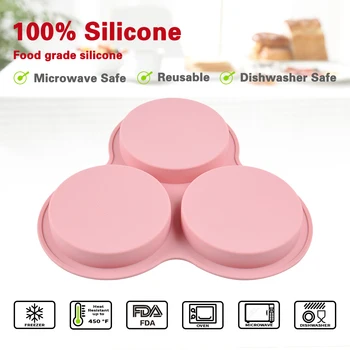 SJ 3-Cavitatea 3D Rotund Plat Silicon Matrite Bomboane de Ciocolata Tort de Silicon Disc Mucegai Patiserie Bakeware Mucegai