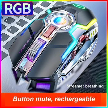 Pentru Calculator, Laptop, Mouse-ul Wireless de Gaming Tăcut Optice cu Laser 2.4 GHz Joc USB Reîncărcabilă ȘOARECI Cu Led RGB lumina de Fundal