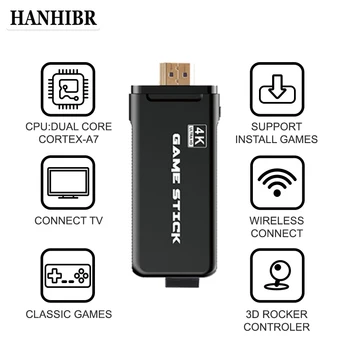 HANHIBR U8 4K Video HD Joc Consola 2.4 G Dublu Wireless Controller Pentru PS1/MAME Clasic Retro TV, Consolă de jocuri 64GB 10000 de Jocuri