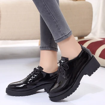 2020 Femei Patenter Ciucure Din Piele Oxfords Doamnelor Plat Dantela Cusut Pantofi De Moda De Sex Feminin Confortul Casual Pantofi W35-66