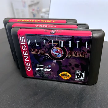 Ultimate Mortal Kombat 3 /Gargoyles /Streets of Rage 16 biți MD Carte de Joc Geneza Roșu Etichete Pentru Sega Mega Drive & Geneza Sistemului