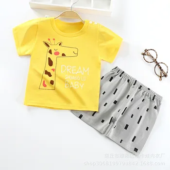 ZWY910 Haine pentru Copii T-Shirt Toddler Boys Desene animate Haine Fete Baieti Set haine de Vara Haine Copii, Imbracaminte tricou+pantaloni Scurți