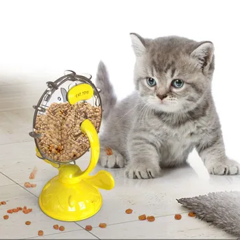 Amuzant Pisica De Companie Roata Turnantă Jucărie 360 De Rotație De Instruire Interactive Puzzle Teasing Joc Exercițiu De Hrănire Scurgere Dispozitiv