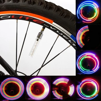 Onever 5 LED Lumini Colorate Roata de Bicicleta Biciclete Anvelope Lanterna Cauciucuri Valve Lumina Capace Spițe de Roată de Lumină LED, Accesorii