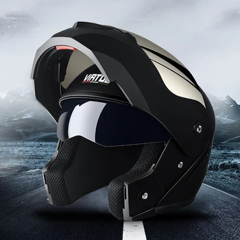 Oamenii Casco Moto Casca Motocross Fata Complet Modular Dual Lens Casque Moto Negru Casca Motocicleta Capacete Motocross S M L XL