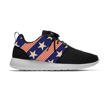 Statele UNITE ale americii America de Steagul American Stele Patriotic Moda Sport Pantofi sport Casual Respirabil Usoare de Imprimare 3D Bărbați Femei Adidași