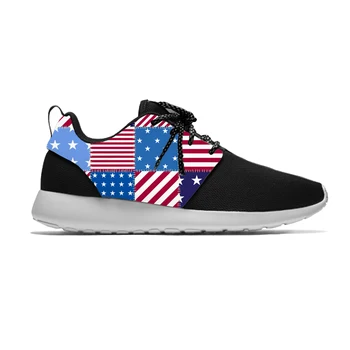 Statele UNITE ale americii America de Steagul American Stele Patriotic Moda Sport Pantofi sport Casual Respirabil Usoare de Imprimare 3D Bărbați Femei Adidași