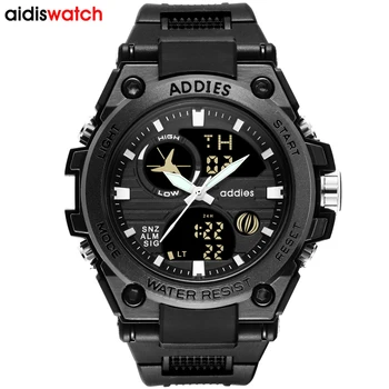 ADDIES Sport Militare pentru Bărbați Ceasuri Impermeabil Dual Display Cuarț Ceas de mână Pentru bărbați Ceas Cronometru Relogios Masculino