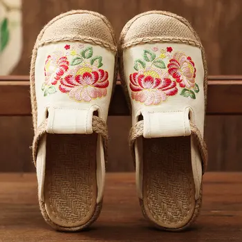 MCCKLE Femei Sandale Flats Brodate Țese Femei Vara Flip-Flops Pantofi Retro Etnice, de sex Feminin Papuci de casă Doamnelor Pantofi Plat 2021