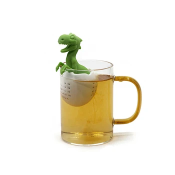 Ceai Strecuratoare De Silicon Creativ Forma De Dinozaur Ceai Infuser Ceai De Frunze De Plante Condiment Filtru Filtre Reutilizabile Filtru De Ceai Set Accesorii