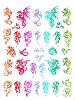 1buc 3D Nail Art cu Laser Simfonie Dragon Phoenix Serie de Unghii Autocolant Stil Chinezesc Sarpe de Colorat de Unghii Autocolant de Unghii Manichiura