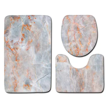 3pcs de Marmură, de Ceramică Toaletă Mat Set Anti-Alunecare, Murdar Dovada Baie Comoda Scaun Capac Vas Tampon de Picior Preș Preș Covor