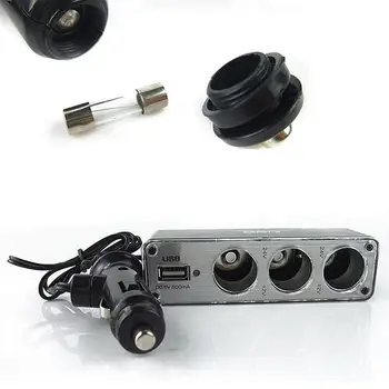Bricheta auto Multi Priza Tripla Splitter Adaptor Încărcător USB DC 12V/24V Accesorii Auto Adaptor cu USB Port