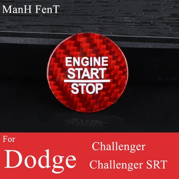 ManH FenT Real Fibra de Carbon Auto Pornire Motor Buton de Oprire de Acoperire Autocolant Pentru Dodge Challenger SRT